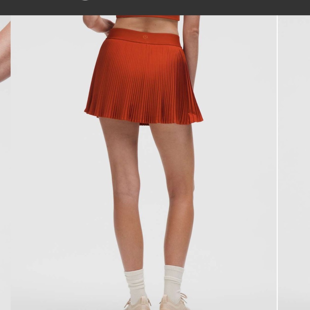 Lululemon Varsity High-Rise Pleated Tennis Skirt - Autumn Rust-Size 12-NWT - Picture 3 of 11